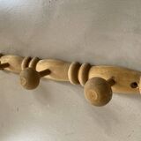 Antique wooden wall coat rack