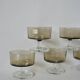Set of 5 70s Luminarc smoked glass champagne glasses