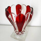 Red painted glass vase