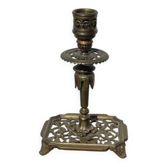 Bougeoir Victorien en bronze doré
