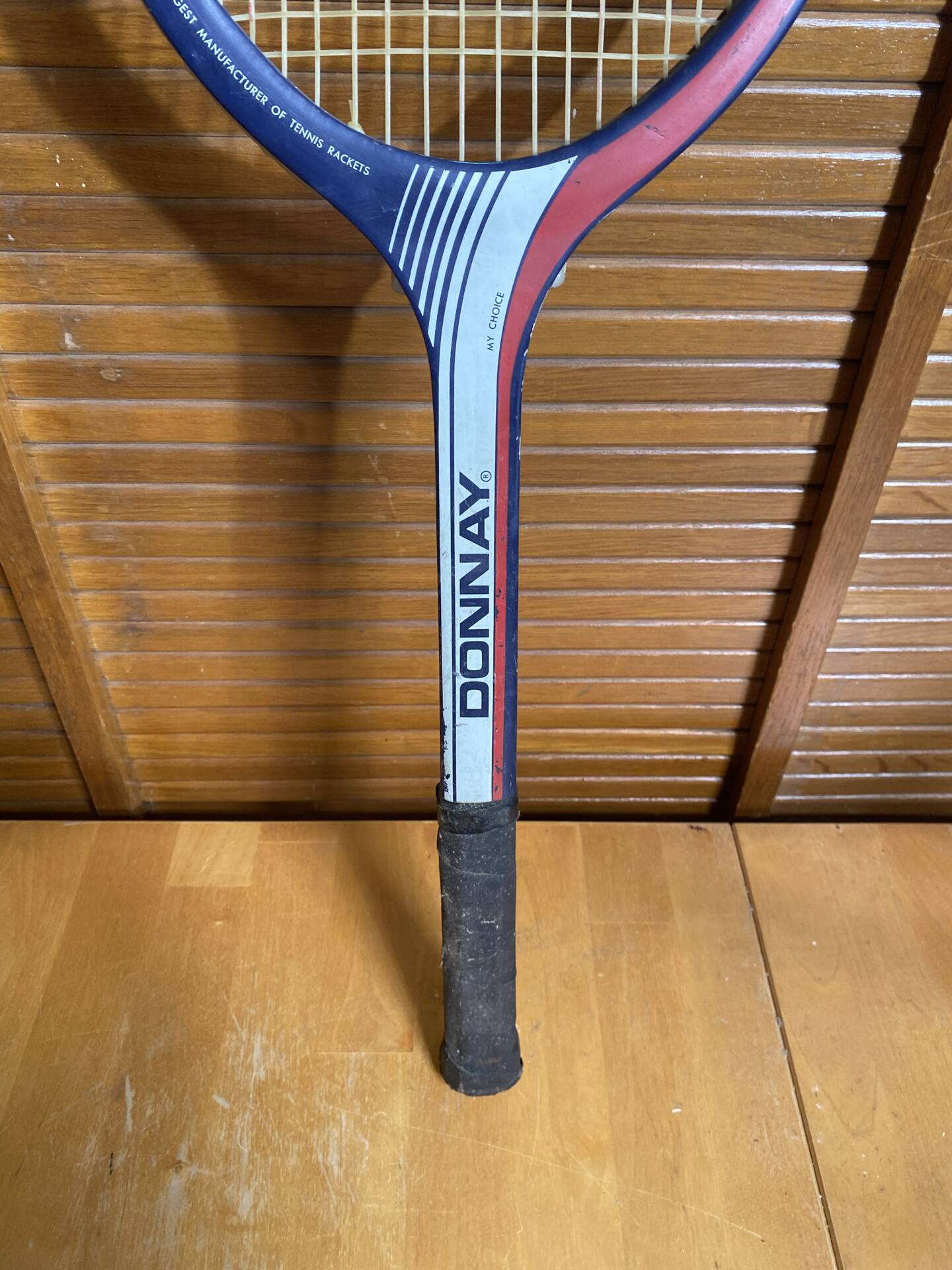 Vintage DONNAY GLM 27 Wooden Tennis Racket + Sports Cover #E2