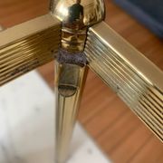 Authentic Hollywood Regency Side Table — Patinated Brass and Glass