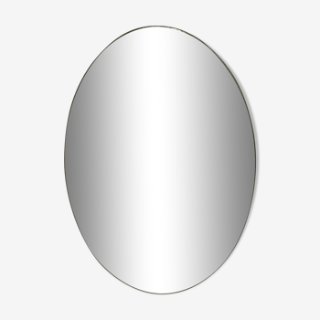 Vintage mirror bevelled oval, France, 1970 - 92 x 62.5 cm