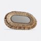 Handcrafted oval mirror in raffia and shells