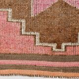 3x10 Pink & Brown Stars Pattern Vintage Runner Rug, 94x320Cm
