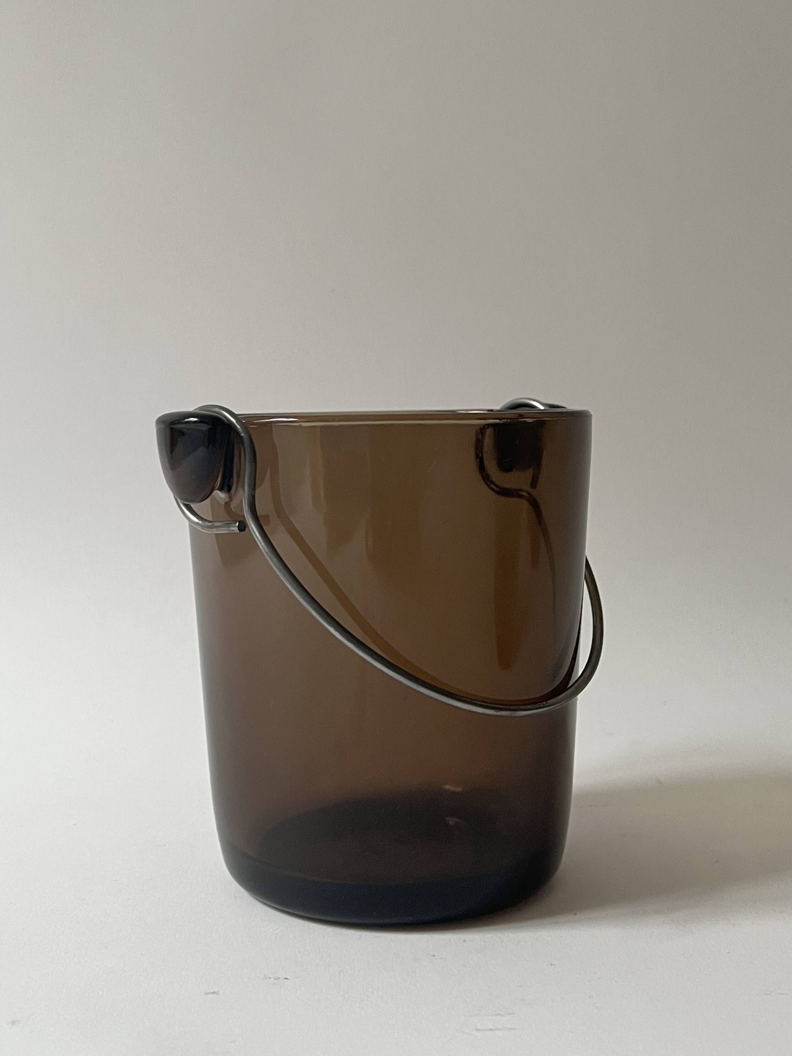 Amber glass ice bucket, France 1970