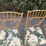 Vintage wrought iron bamboo chairs