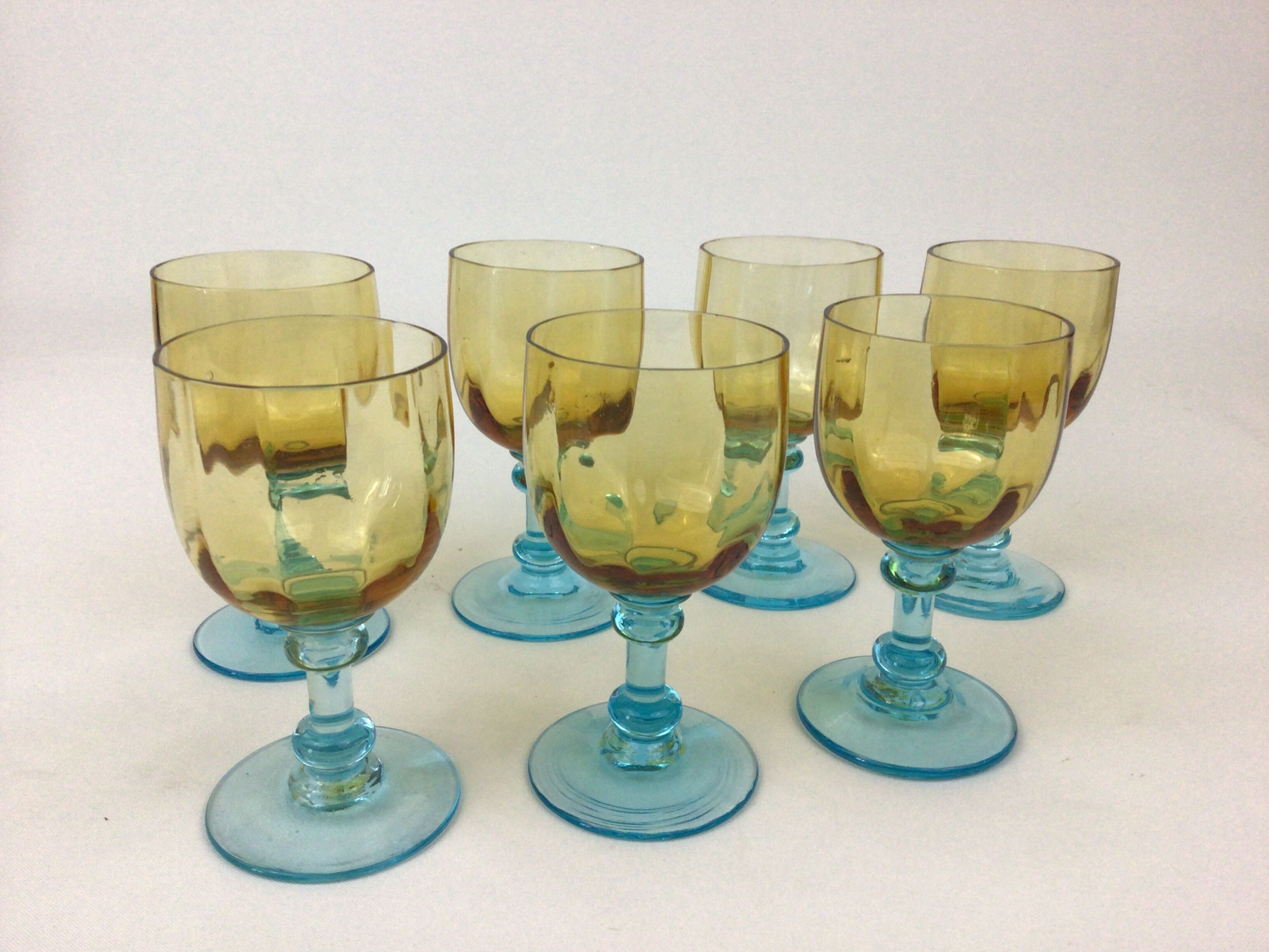 7 glasses of wine George Sand cristallerie Portieux