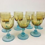 7 glasses of wine George Sand cristallerie Portieux