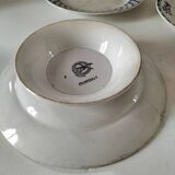 Set of 12 ironstone plates – Deep blue & red