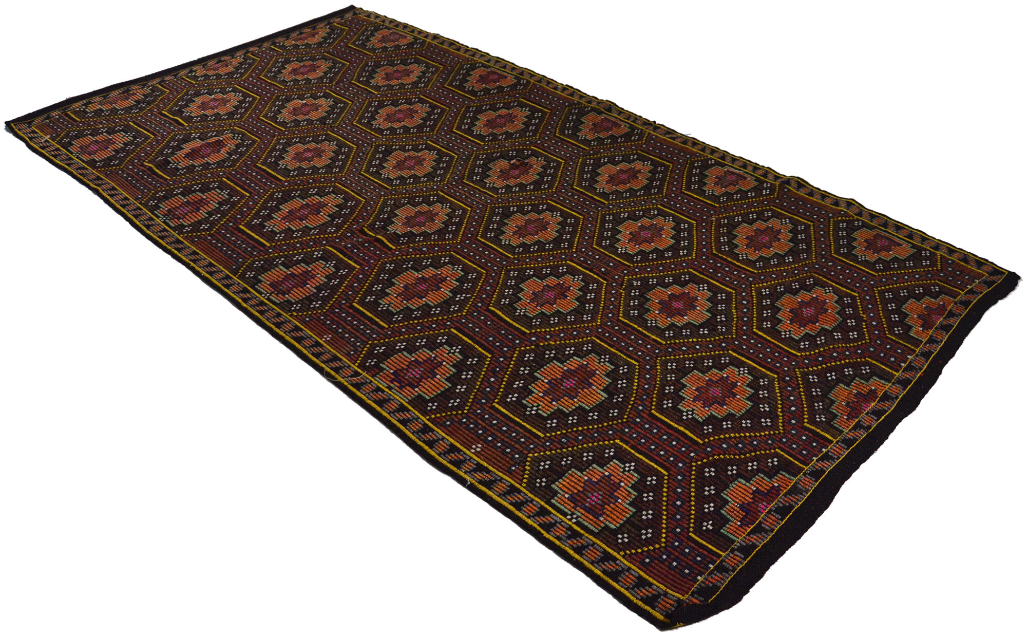 Anatolian handmade kilim rug 323 cm x 196 cm