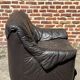 Pair of patinated leather club armchairs