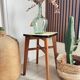 Tabouret en bois et Formica vintage