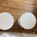 Vintage design side table in white metal