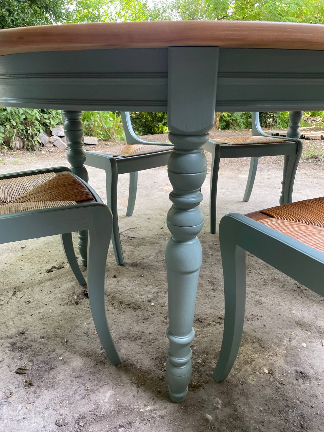 Table and six chairs