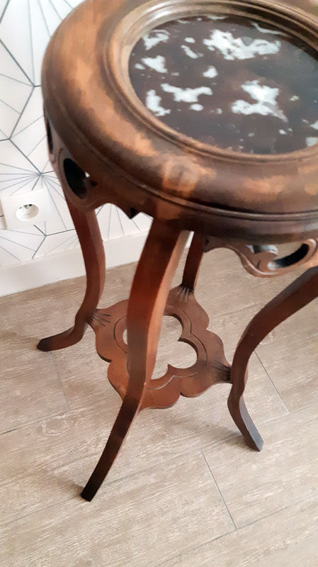 Vintage harness in walnut and marble