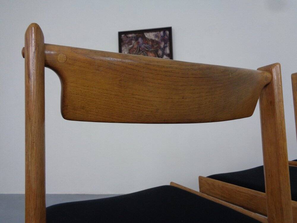 Danish Oak Dining Chairs, Set of 4, 1960s