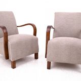 A pair of Art Deco armchairs designed by J. Halabala from the 1930s, Czechoslovakia. After renovation.