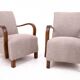 Paire de fauteuils Art déco conçus par J. Halabala dans les années 1930, Tchécoslovaquie. Après rénovation.