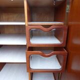 Wardrobe on a plinth in walnut and walnut veneer circa 1940.
