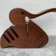 Mail rack, pencil holder, rack staples in Scandinavian wood signed, vintage, zoomorphic, pelican