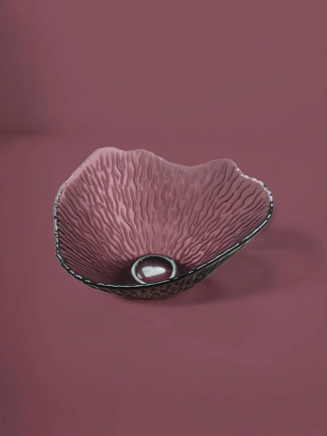 Purple coral style molded glass bowl