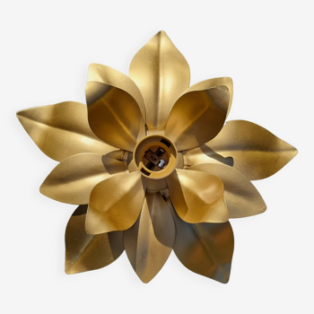 Applique plafonnier fleur dorée vintage