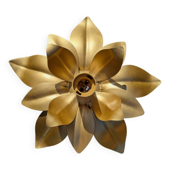 Applique plafonnier fleur dorée vintage