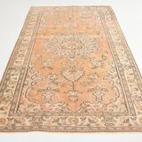 7x9 Vintage Salmon Orange & Beige Living Room Persian Vintage Rug,168x257cm