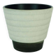 Mid century flowerpot planter u-keramik stripe pattern shades of gray and black 50s 60s