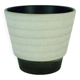 Pot du milieu du siècle u-keramik motif à rayures nuances de gris et noir années 50 60