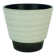 Mid century flowerpot planter u-keramik stripe pattern shades of gray and black 50s 60s