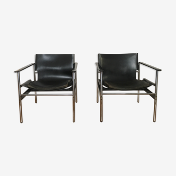 Paire de fauteuils Charles Pollock pour Knoll