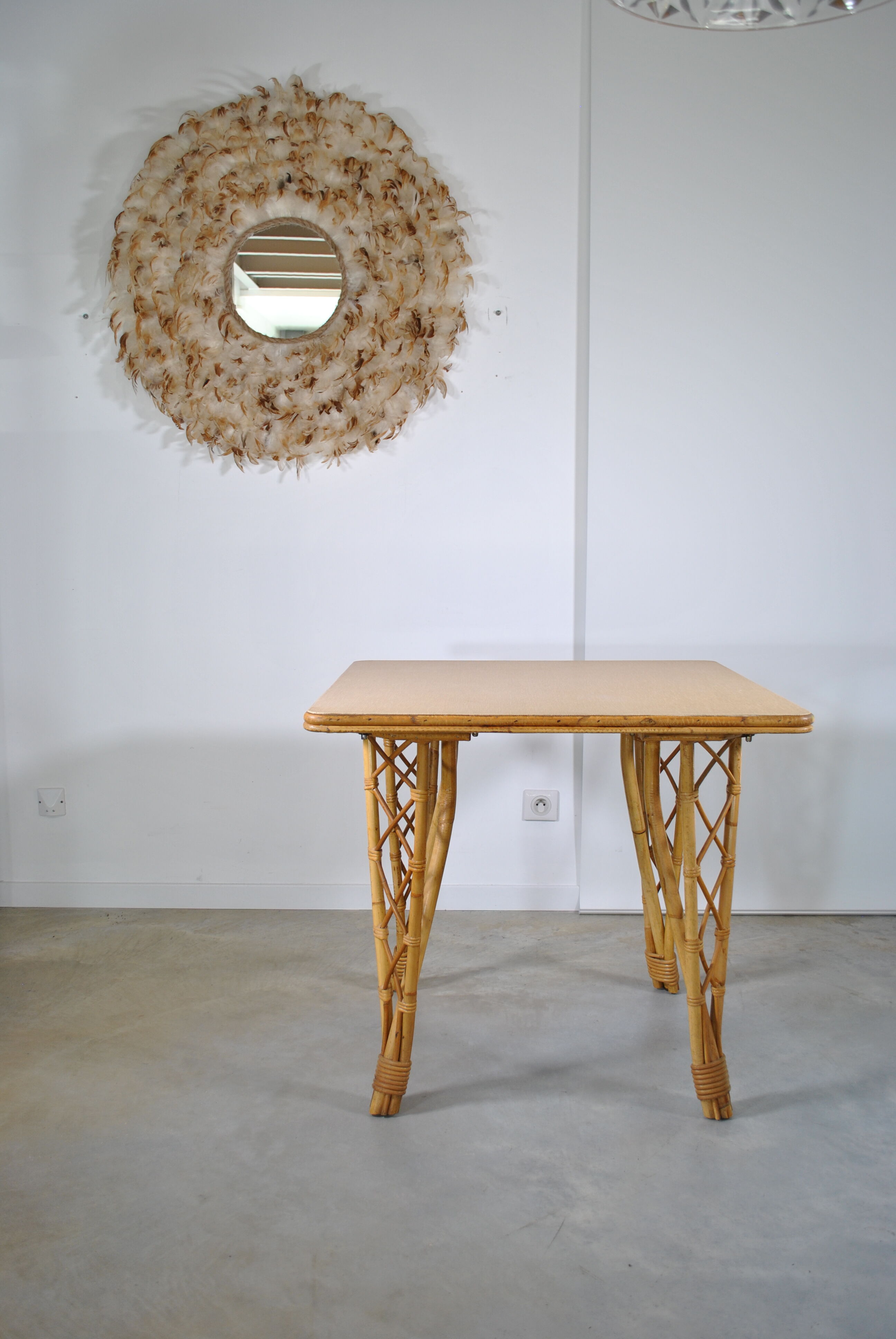 Rattan dining table year 60
