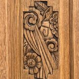 Parisian art deco wardrobe in solid raw oak, removable