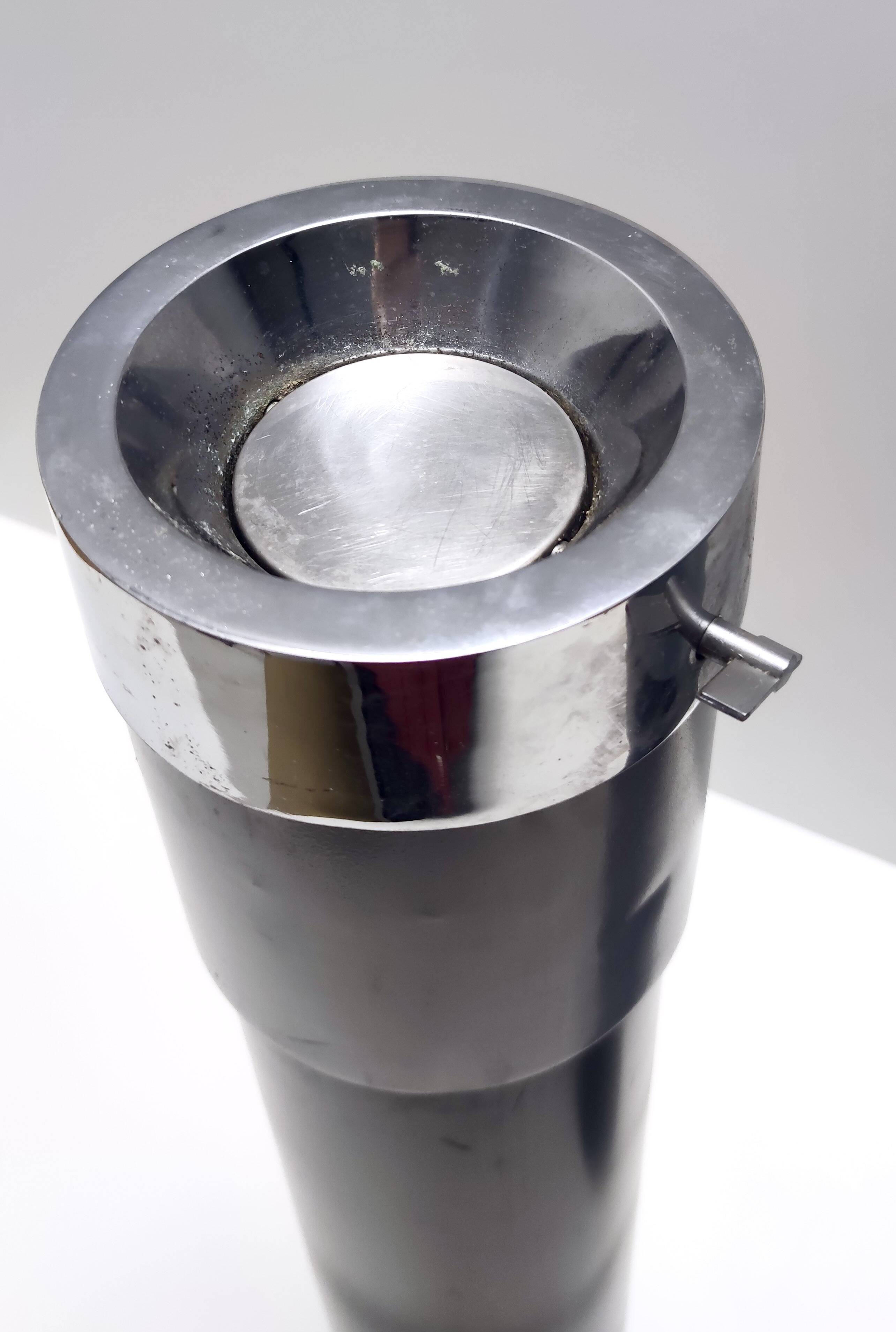 Chrome-Plated and Varnished Metal Ashtray Stand by Stilnovo, Italy