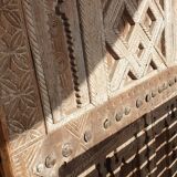 Old Berber door carved in solid wood