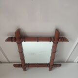 Vintage bamboo wood mirror