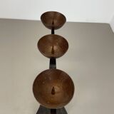 44cm Modernist Auböck Style Brutalist copper metal Candleholder, Austria 19