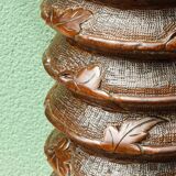 Column, carved walnut press screw, 19th century