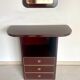 Commode et miroir en laque bordeaux, 1980