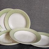 Six earthenware plates of SALINS service "ISERAN" 50s