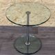 1970s 1980s Coffee Table Side Table in Chrome and Glass Space Age Design