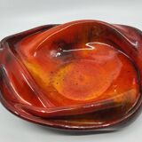 Red Orange Ceramic Empty Pocket Cup signed 2010