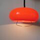 Orange perspex and chrome metal pendant light, space age, 1970