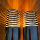 Pair of vintage wall lamps "Spring", chromed metal, France 1970