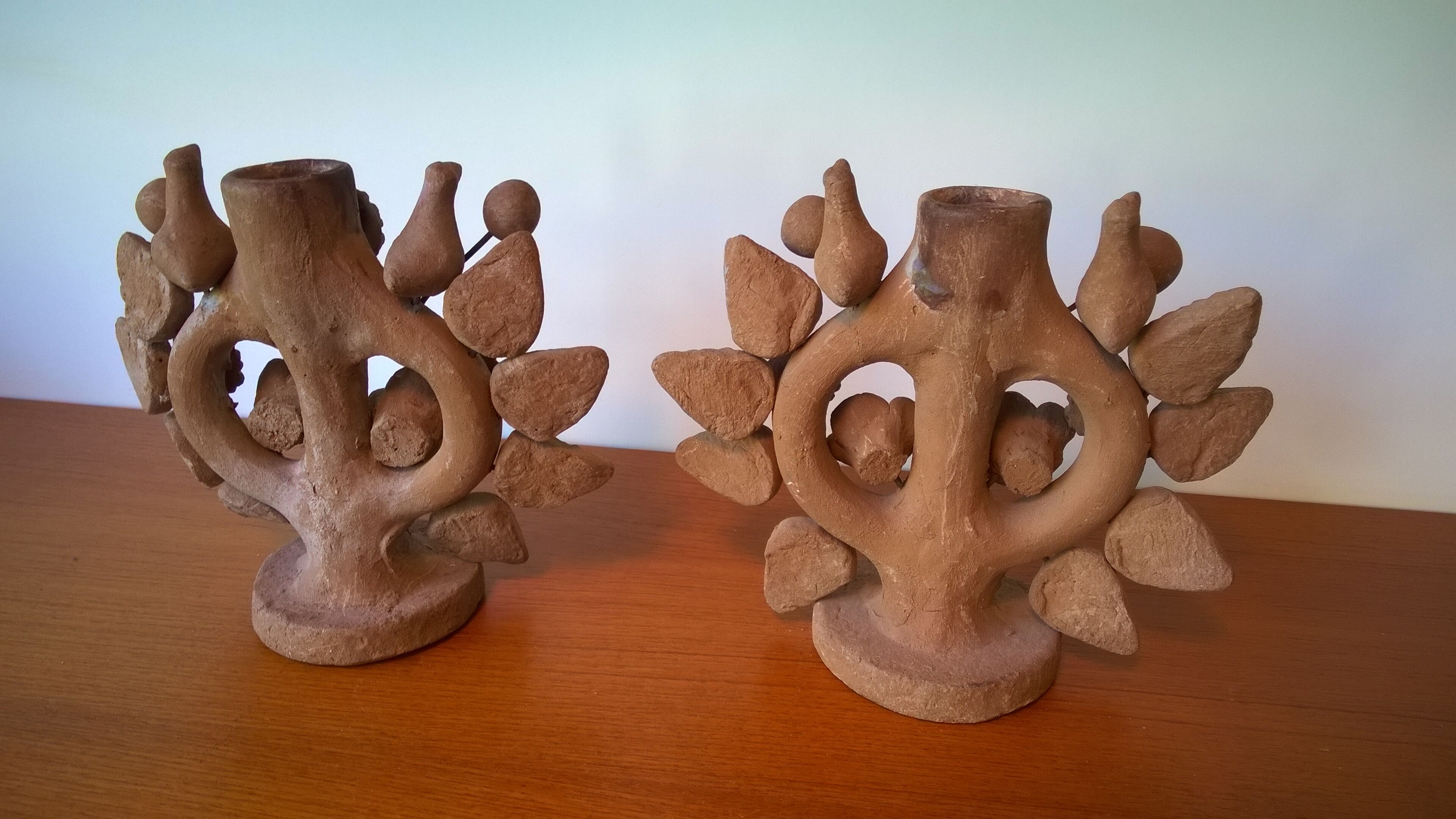 Terracotta candlesticks