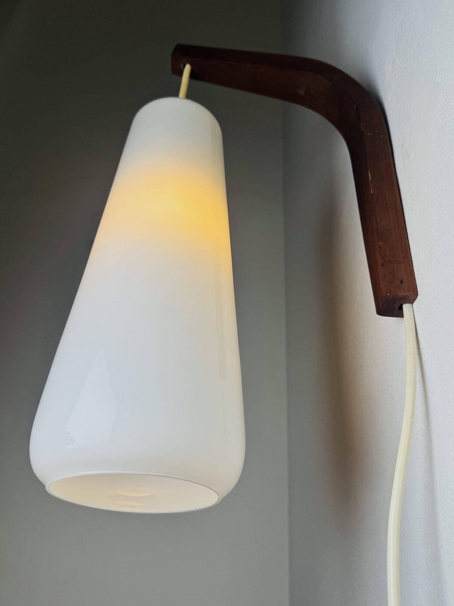 Cylinder Wall Light In Milk Glass By Michael Bang For Holmegaard, Denmark 1980S