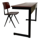 Bureau vintage Galvanitas Netherland avec chaise design hollandais des années 70