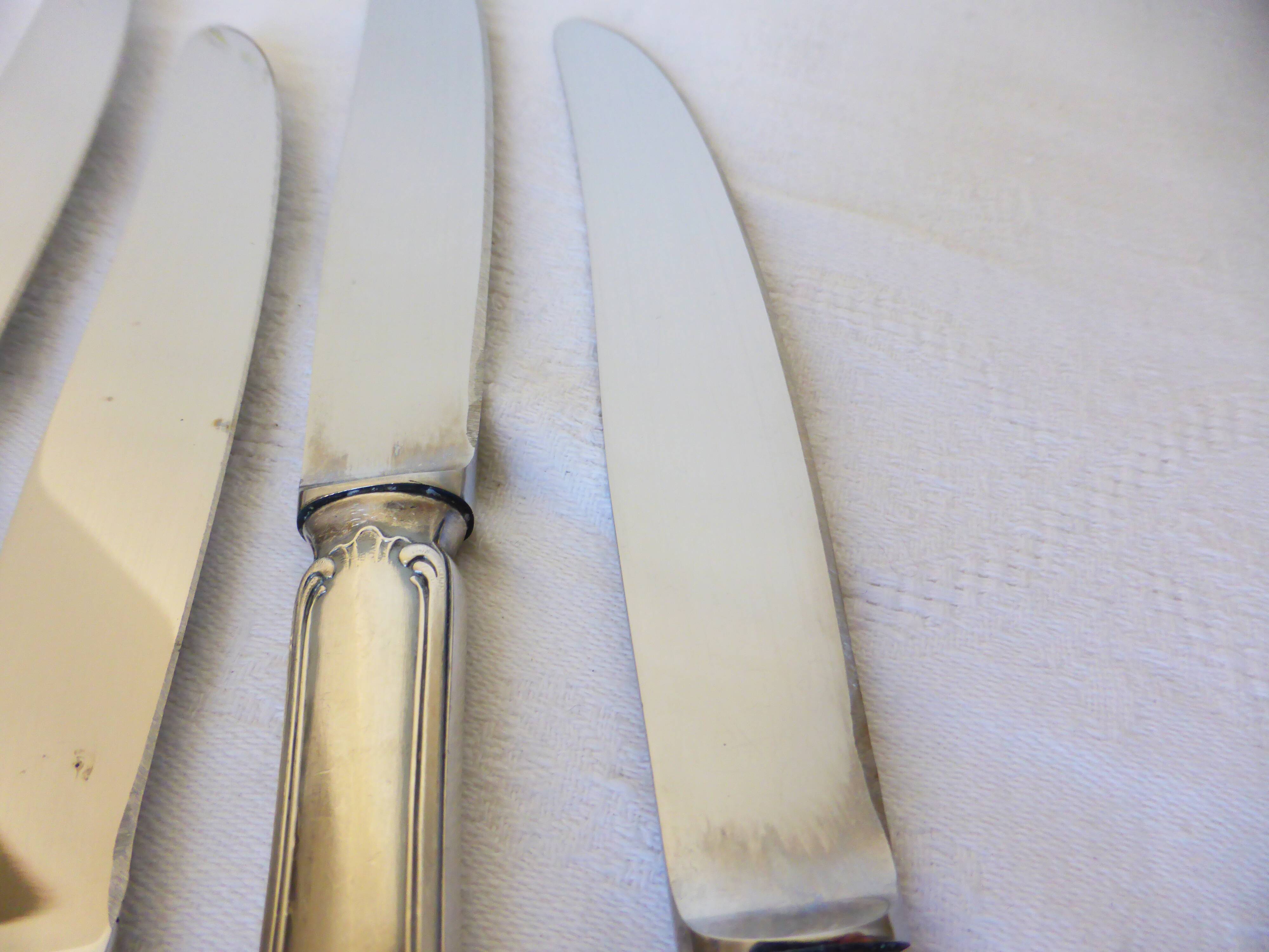 6 vintage knives in English silver metal hallmarked 2106273